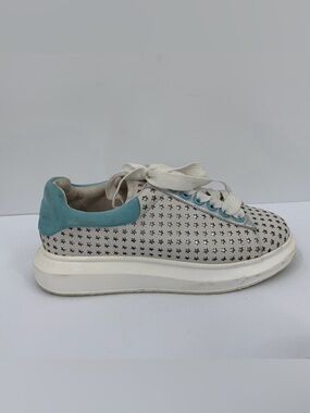 Hollie Watman Star Gazing sneakers white leather silver shoe platform women 8.5
